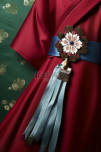 韩国和服和配饰的连衣裙