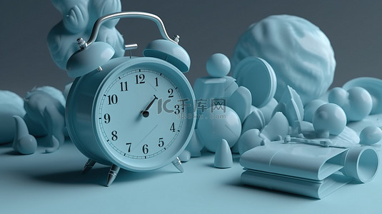 单色 3D 日历和闹钟是组织日程和工作时间的完美工具