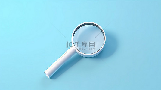 seo背景背景图片_蓝色背景上带有放大镜的简约白色搜索栏 3D 渲染网络搜索引擎概念