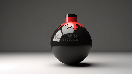 火球背景图片_3D 中的炸弹图标渲染爆炸图像，具有充足的复制空间