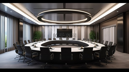 公司风格背景图片_现代风格的会议室和董事会会议室，用于商务会议，以 3D 精美呈现