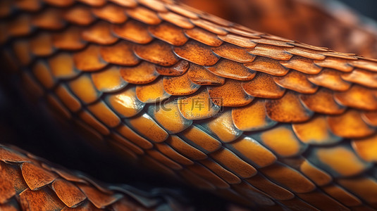 近背景图片_近距离观察棕色树蛇的 3D 鳞片纹理