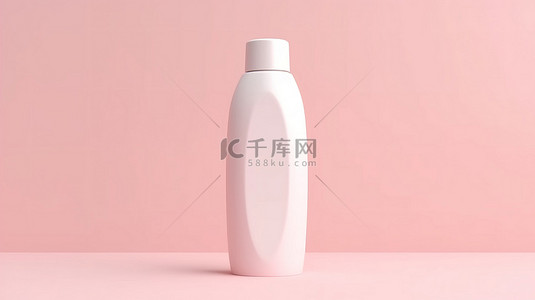 乳水背景图片_粉红色背景化妆品瓶的 3D 渲染