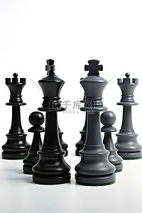 女王陛下背景图片_白色背景上面对面的黑色棋子