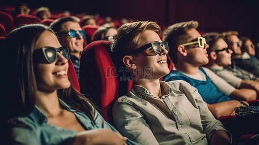 朋友背景图片_和朋友一起去电影院欣赏搞笑的3D电影