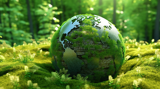 地球日世界环保主题3d渲染