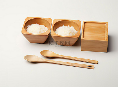 日式背景背景图片_日式餐具套装木碗