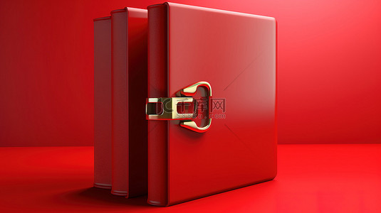 红色活页夹与办公室活页夹的 3d 渲染