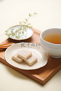 炒茶背景图片_白盘炒芝麻茶