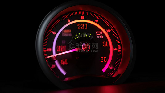 彩色车速表图标与 3D 测量速度图