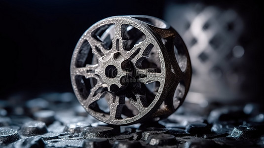 工业背景图片_在金属 3D 打印机上用粉末制成的金属物体