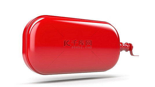 专业版在白色背景 3d 渲染上标记为红色语音气泡标签