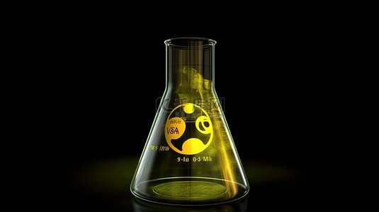 化学污染背景图片_受到化学污染3D渲染的科学烧瓶