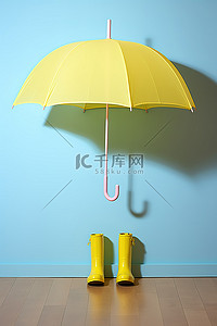 雨伞背景图片_几把雨伞，外面的雨落在木地板上