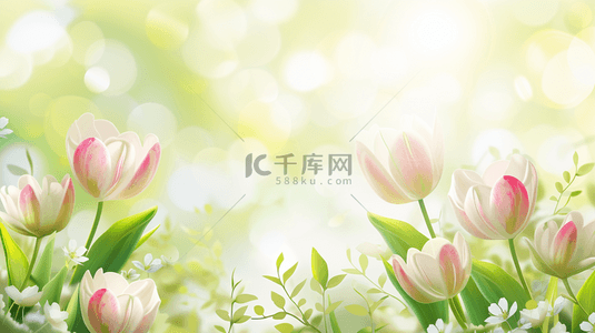 黄色背景背景图片_春天里户外阳光下草坪上花朵开放的背景9