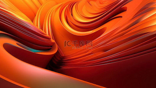 现代壁纸明亮的橙色和灰色抽象 3d 渲染与色彩飞溅