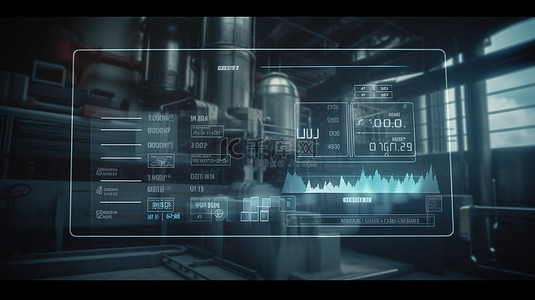 显示屏背景图片_工厂主题3D HUD显示屏