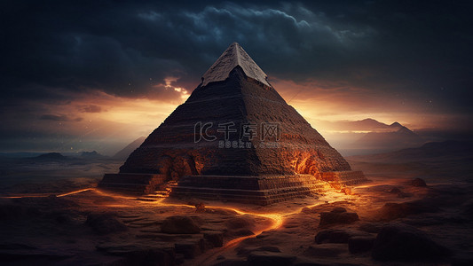 埃及金字塔图案背景图片_金字塔黄昏风景旅游背景