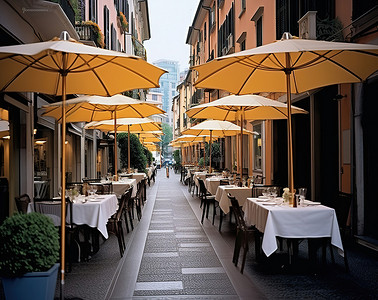 意大利街道背景图片_城市里一条撑着雨伞的小街
