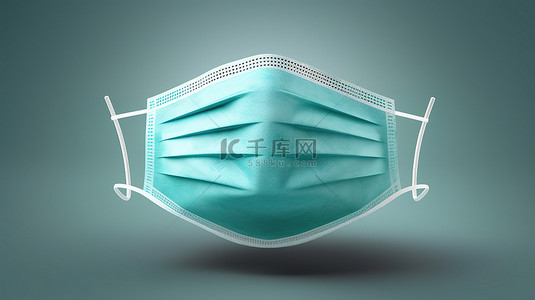 用于医疗保护和安全的外科口罩的 3D 插图