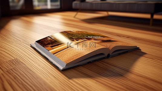3d 渲染的木制小册子