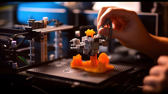 工匠正在抛光已完成的 3D 打印组件
