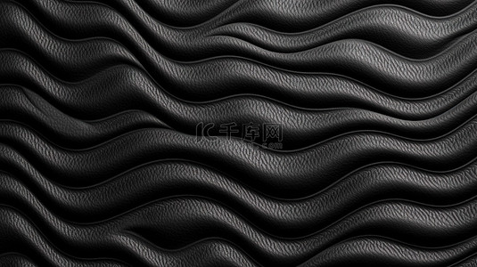 黑色背景图片_具有波纹效果的 3d 渲染皮革纹理