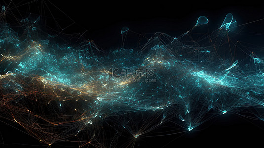 3d 渲染中的流动粒子网络通信背景