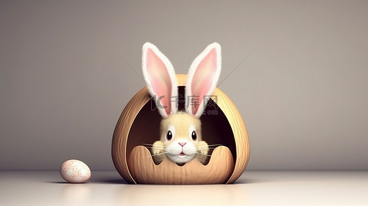 兔子耳朵背景图片_顽皮的复活节兔子耳朵从洞里伸出来