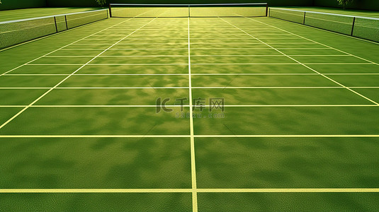 网球场的 3d 呈现器