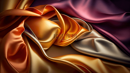 高级质感紫色背景图片_金色高级丝滑质感绸缎背景图