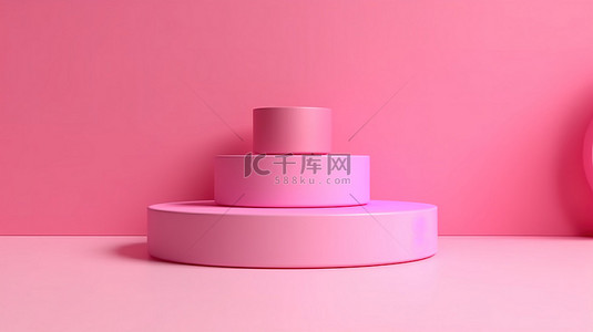 充满活力的 3D 霓虹粉红色展示大胆而引人注目的产品展示