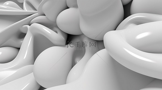 白色 3d 抽象渲染