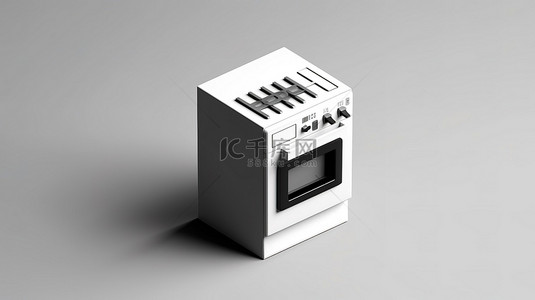 等距洗碗机烤箱和冰箱的单色 3D 图标