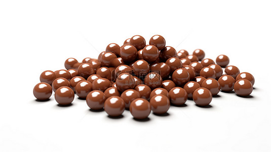 巧克力喜悦一塔巧克力涂层豆球和 3d 糖果
