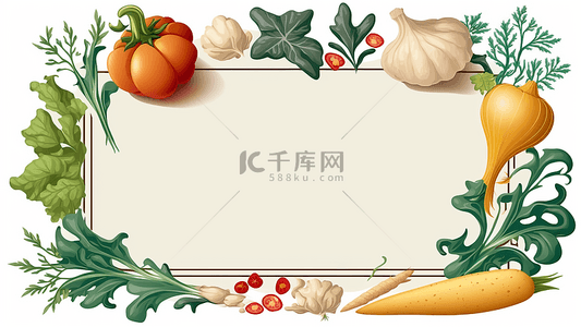 蔬菜白色可口营养边框背景