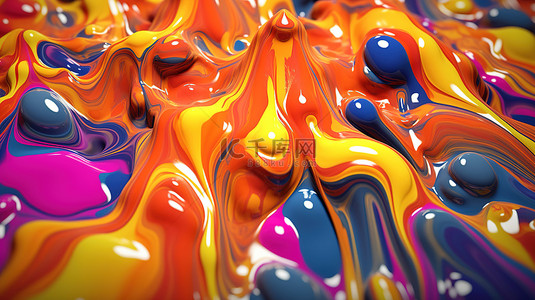 抽象液体色彩背景图片_多彩多姿的抽象液体背景的充满活力的 3D 渲染