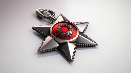 3d 在白色背景下渲染苏联英雄银星奖