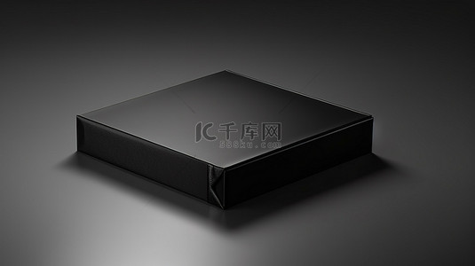 用于品牌展示的黑色纸板书盒的矩形模型，带有 3D 渲染的硬空白表面