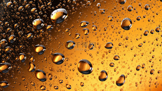 酒背景图片_啤酒杯上​​的水滴纹理 3d 背景