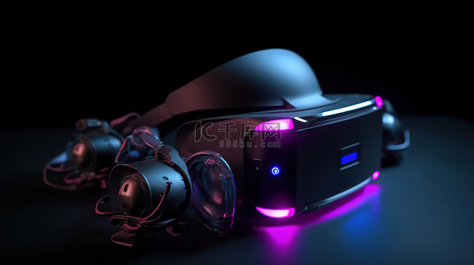 全新明锐背景图片_使用展示最新元宇宙技术的 3d 虚拟现实耳机和控制器体验全新维度的游戏