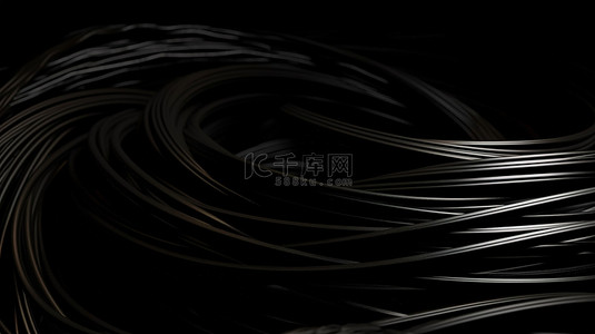黑色力量背景图片_黑色电线融入深色背景的时尚 3D 渲染