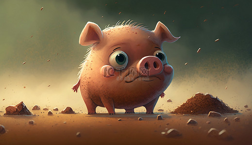 小猪年背景图片_卡通可爱小猪背景