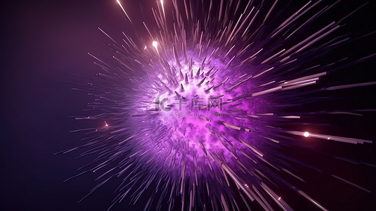 3d 渲染中的抽象紫罗兰色爆炸
