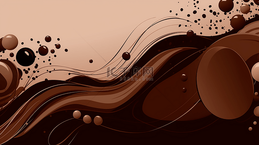 卡通巧克力背景图片_巧克力流动饮品插画背景