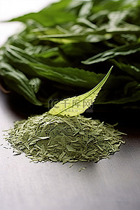 茶叶子背景图片_叶子上面的绿茶