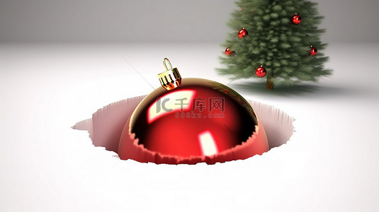 作文背景图片_3D 渲染中的浮动圣诞装饰品