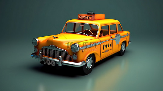 3D 出租车插图设计照片