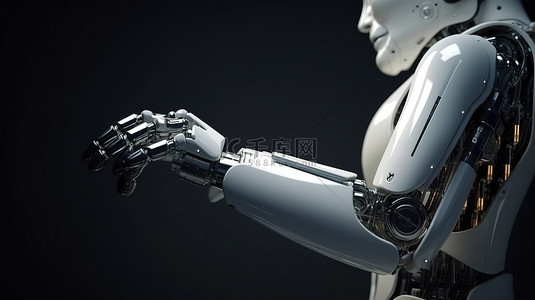 技术合同背景图片_3d 渲染中的 android 机器人或 ai 握手