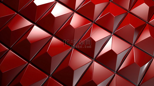 红色菱形背景背景图片_3D 红色菱形墙非常适合背景或壁纸